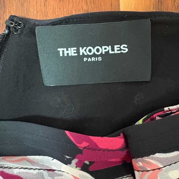 The Kooples Black and Pink Floral A-Line Skirt - Picture 4 of 6